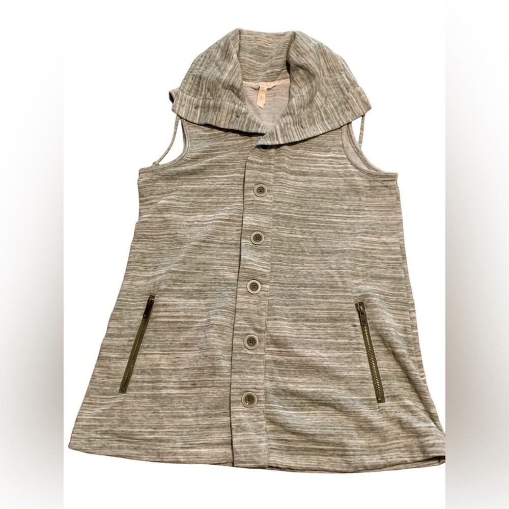 Matilda Jane Out The Door Button Front Vest Heathered Green Size Small
